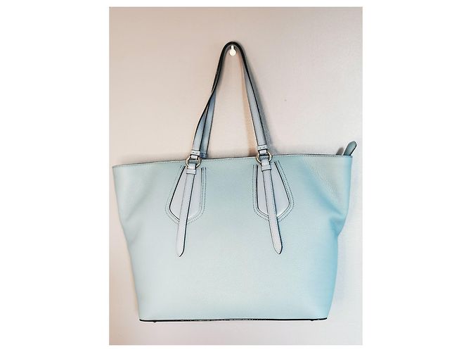 Borsa tote Lancel grande in pelle blu - vista 4