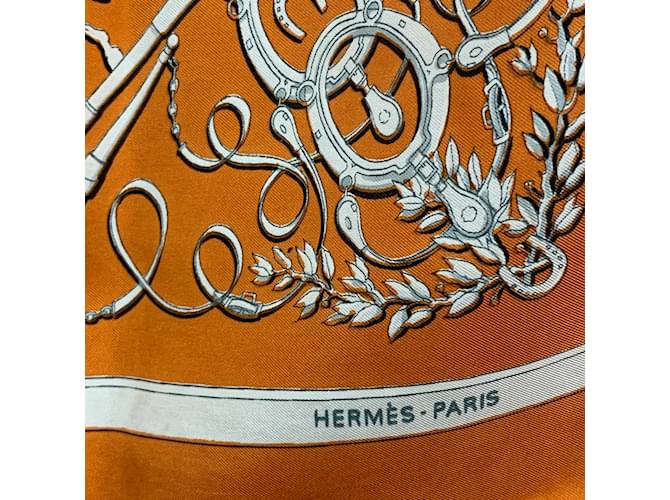 Hermès Hermes Paris Vintage Orange Silk Scarf Phaeton 1958 Philippe ...