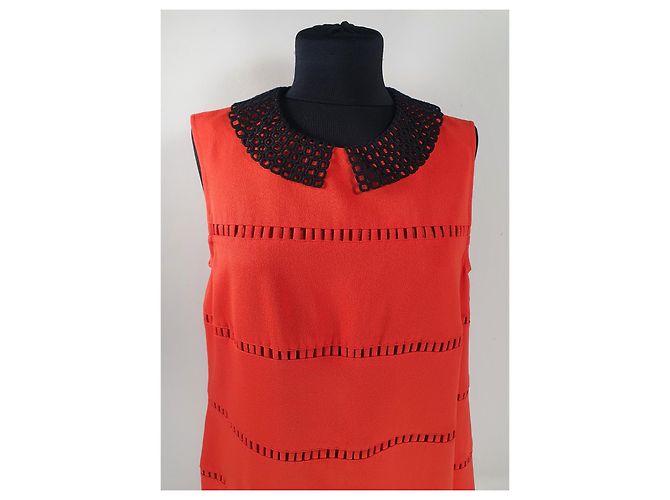 Hobbs Kleid Orange Schwarz - Ansicht 2