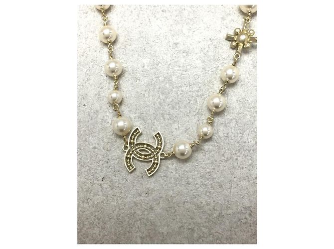 Collana CHANEL / Perla / Bianco / Oro / A19 - vista 5