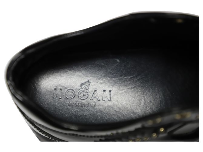 Sneakers Hogan Interactive con Borchie in Pelle Verniciata Nera Nero - vista 8