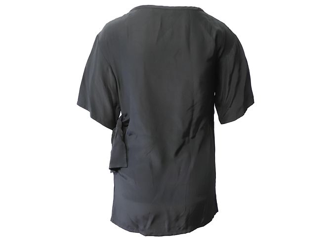 Roberto Cavalli Bluse mit Schnallendetail aus schwarzer Seide - Ansicht 3