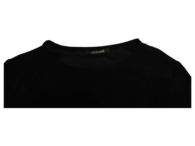 Roberto Cavalli Bluse mit Schnallendetail aus schwarzer Seide - Ansicht 6