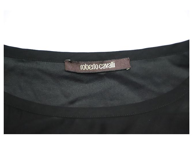 Roberto Cavalli Bluse mit Schnallendetail aus schwarzer Seide - Ansicht 7