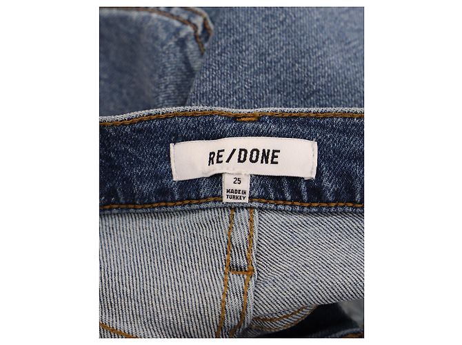 Re/Done Comfort Stretch Ultra High Rise Stove Pipe Jeans en denim de algodón azul - vista 3