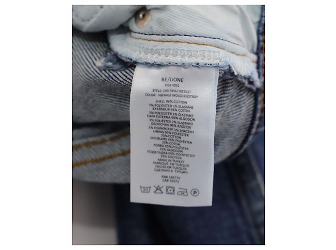Re/Done Comfort Stretch Ultra High Rise Stove Pipe Jeans en denim de algodón azul - vista 4