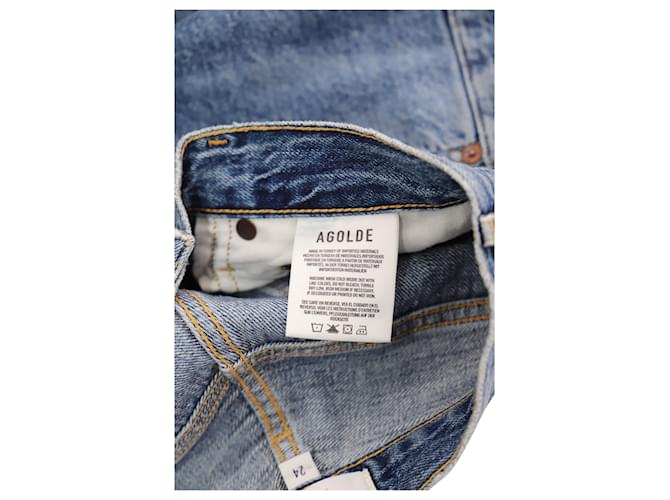 Vaqueros Agolde Riley Straight Leg de algodón azul oscuro - vista 3