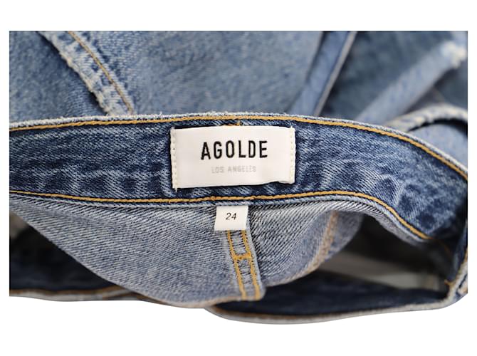 Vaqueros Agolde Riley Straight Leg de algodón azul oscuro - vista 4