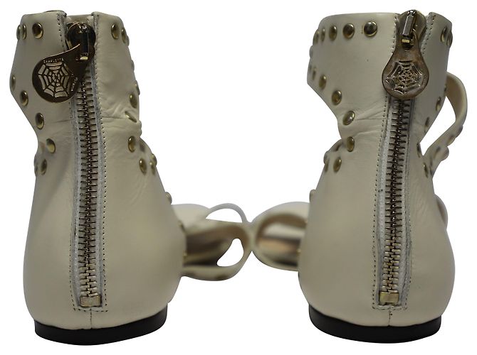 Sandali Charlotte Olympia con Stella con Borchie in Pelle di vitello bianca Bianco - vista 4