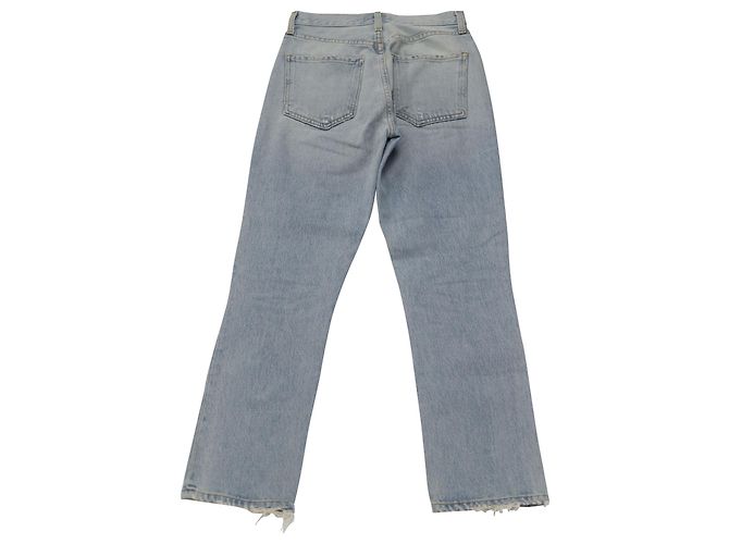 Jeans Agolde Riley a vita alta e dritti con taglio dritto in cotone denim blu Blu chiaro - vista 2