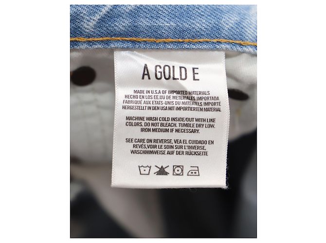Jeans Agolde Riley a vita alta e dritti con taglio dritto in cotone denim blu Blu chiaro - vista 4