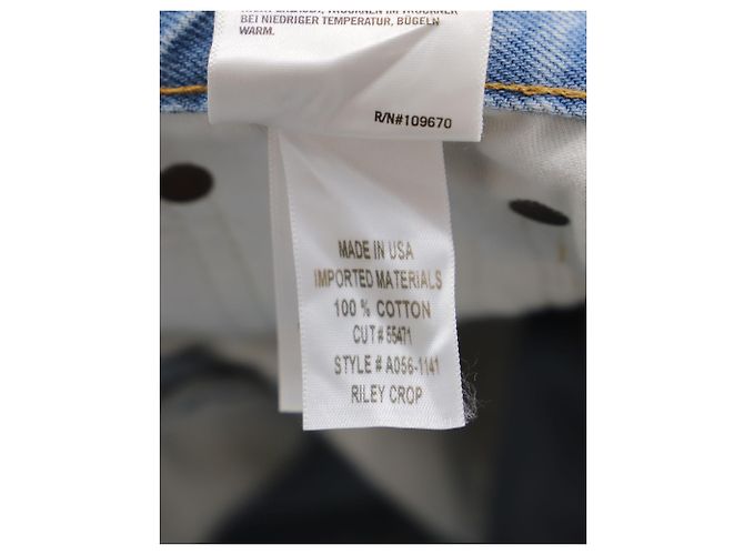 Jeans Agolde Riley a vita alta e dritti con taglio dritto in cotone denim blu Blu chiaro - vista 5