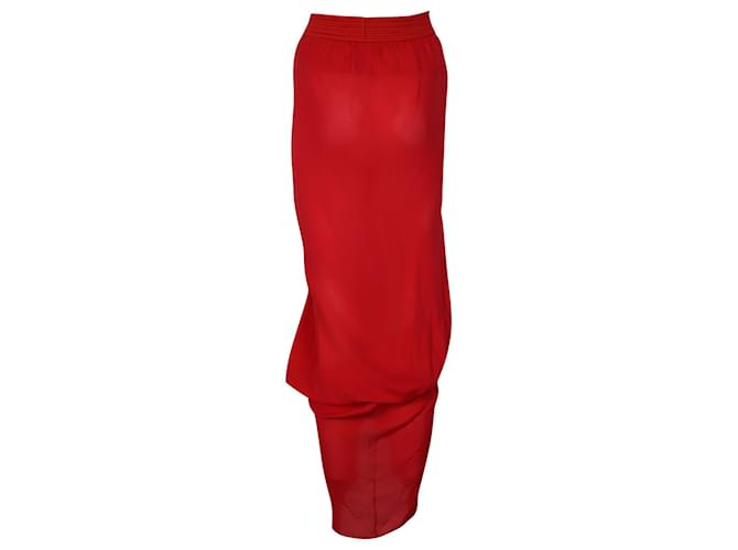 Falda larga drapeada Prabal Gurung en seda roja - vista 2