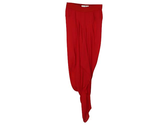 Falda larga drapeada Prabal Gurung en seda roja - vista 3