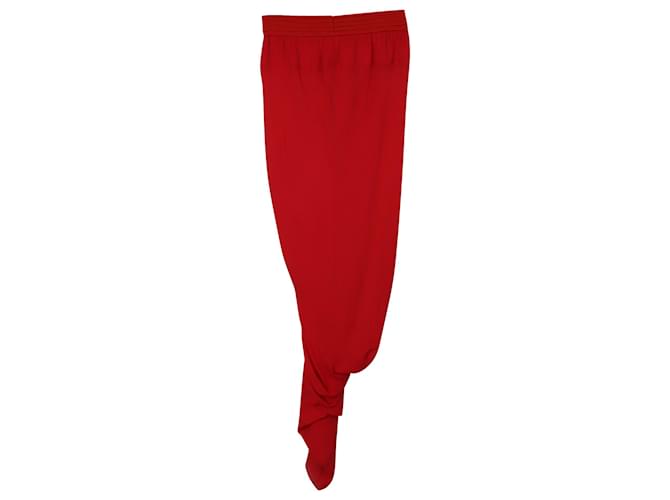 Falda larga drapeada Prabal Gurung en seda roja - vista 4