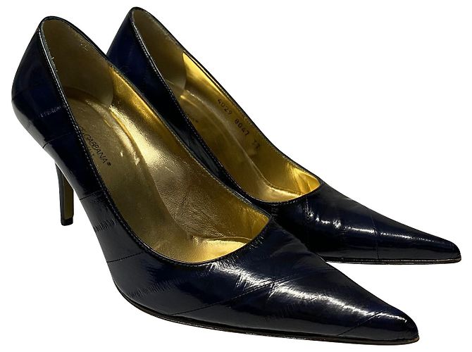 Dolce & Gabbana Cardinale 60 Pumps aus schwarzem Aalleder - Ansicht 3