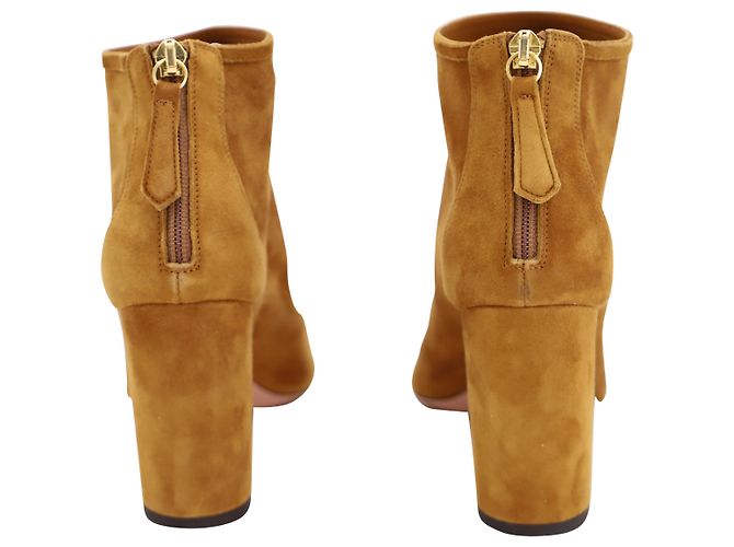 Botines Aquazzura en Ante Marrón Amarillo Camello - vista 3