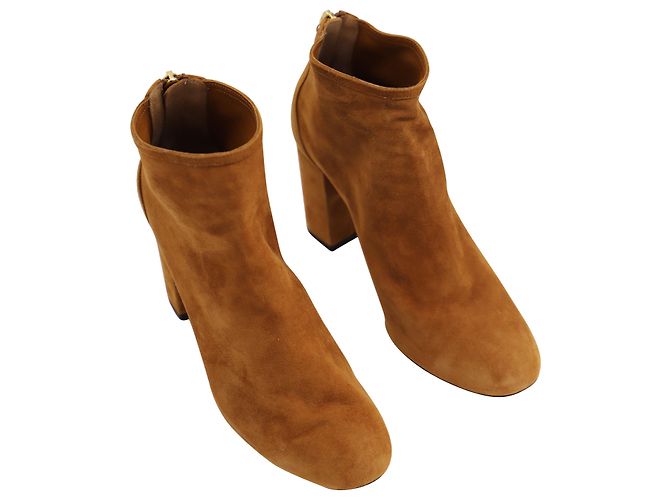 Botines Aquazzura en Ante Marrón Amarillo Camello - vista 7