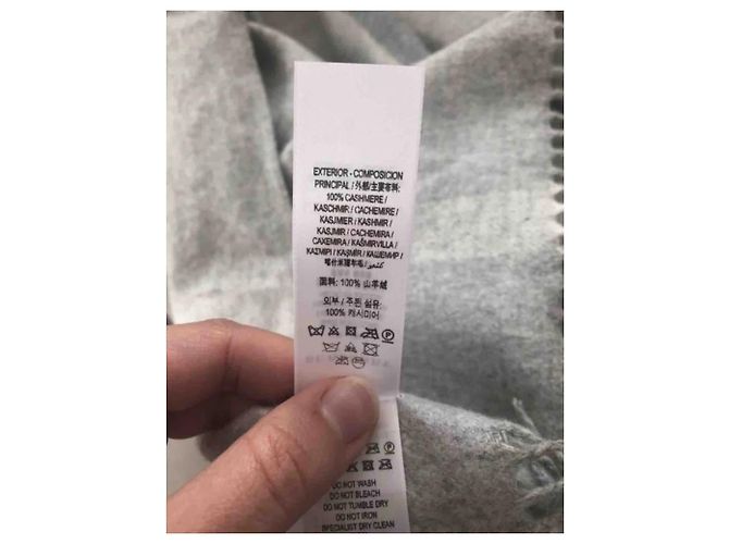 COPERTA COPERTA PONCHO BURBERRY CASHMERE NUOVO Grigio - vista 2