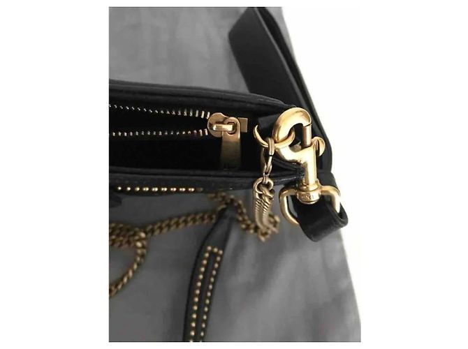 BORSA A TRACOLLA DIORAMA IN PELLE E ORO INVECCHIATO 25cm Nero - vista 3