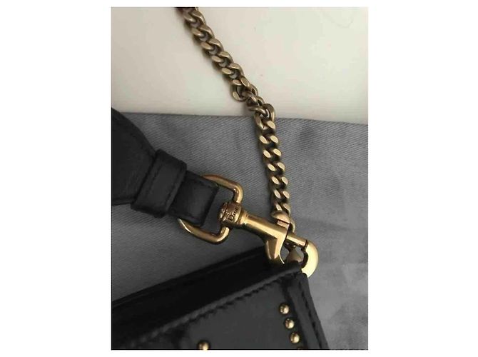 BORSA A TRACOLLA DIORAMA IN PELLE E ORO INVECCHIATO 25cm Nero - vista 5