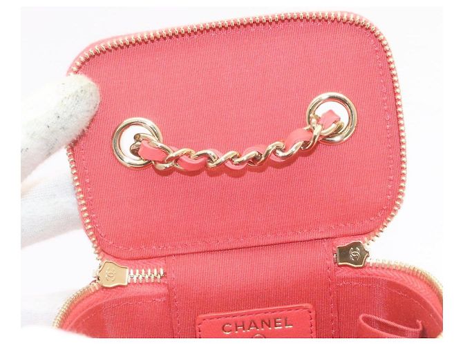 Borsa a tracolla con catena Vanity CHANEL rosa canapa CC Auth knn023 - vista 19