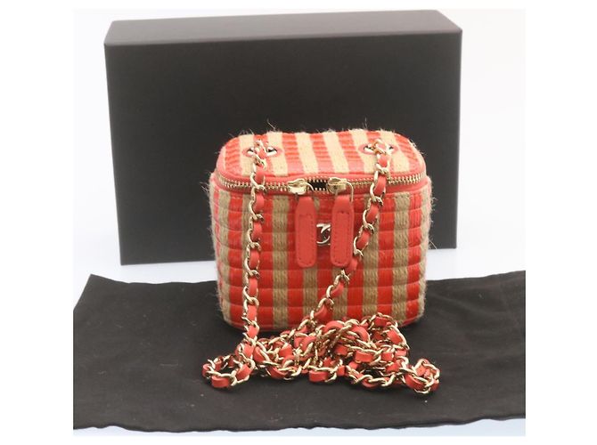 Borsa a tracolla con catena Vanity CHANEL rosa canapa CC Auth knn023 - vista 28