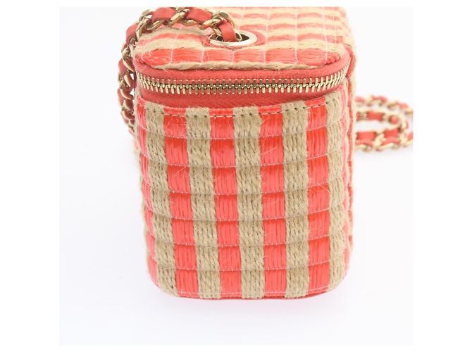 Borsa a tracolla con catena Vanity CHANEL rosa canapa CC Auth knn023 - vista 3