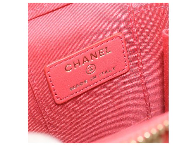 Borsa a tracolla con catena Vanity CHANEL rosa canapa CC Auth knn023 - vista 32