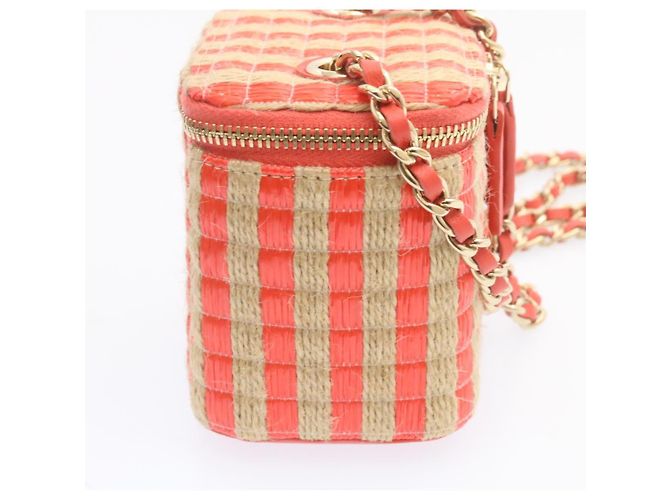 Borsa a tracolla con catena Vanity CHANEL rosa canapa CC Auth knn023 - vista 4