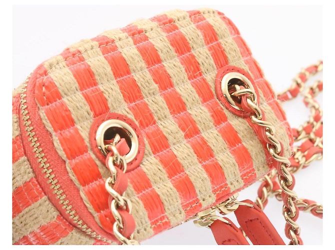 Borsa a tracolla con catena Vanity CHANEL rosa canapa CC Auth knn023 - vista 5