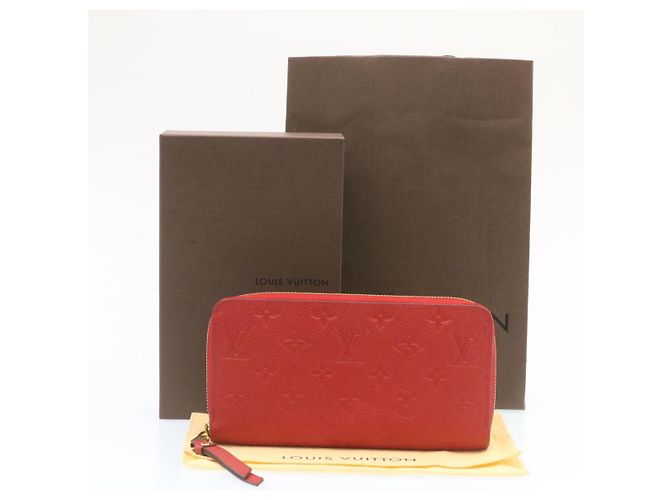 LOUIS VUITTON Monogram Empreinte Zippy Geldbörse Rot M60017 LV Auth knn040 - Ansicht 12