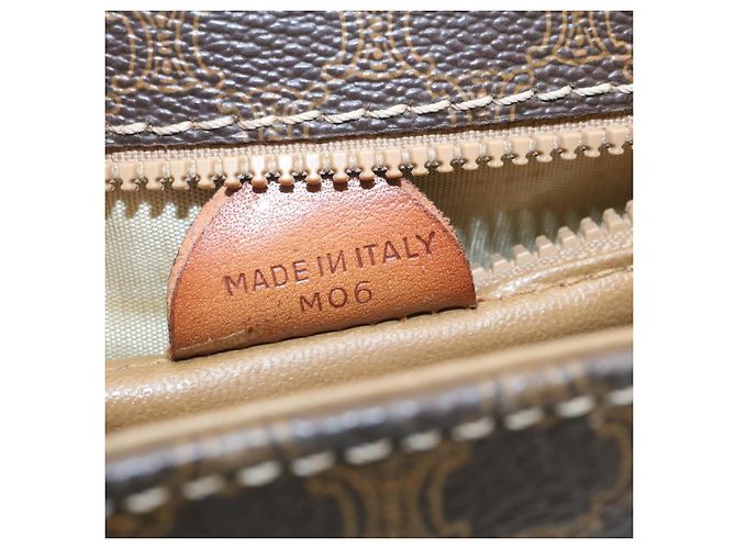 Céline CELINE Borsa a tracolla in tela macadam a tracolla marrone Auth 27188 - vista 12