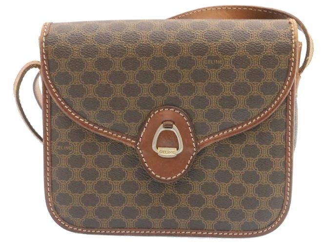 Céline CELINE Borsa a tracolla in tela macadam a tracolla marrone Auth 27188 - vista 13