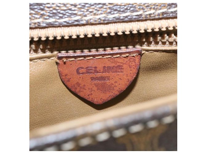 Céline CELINE Borsa a tracolla in tela macadam a tracolla marrone Auth 27188 - vista 17