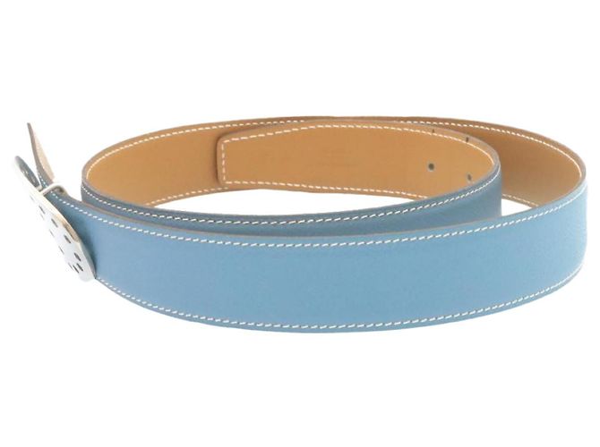 Hermès HERMES Gürtel Leder Hellblau Auth ar5803 - Ansicht 2