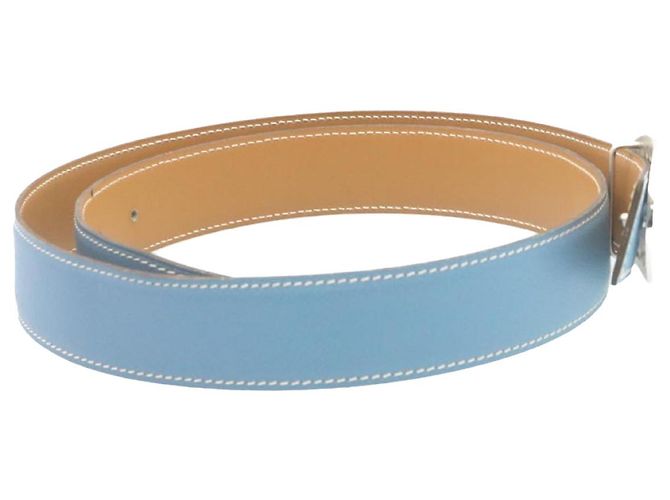 Hermès HERMES Gürtel Leder Hellblau Auth ar5803 - Ansicht 3
