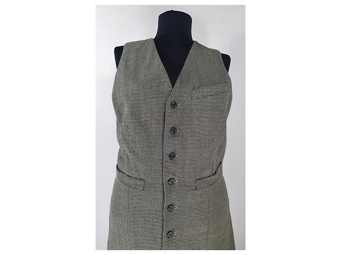 Vestido Ralph Lauren Houndstooth Cinza Lã e Rayon - vista 3