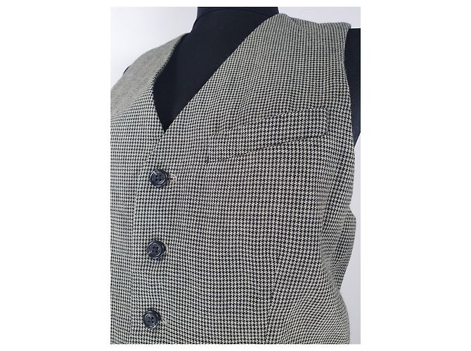 Vestido Ralph Lauren Houndstooth Cinza Lã e Rayon - vista 5