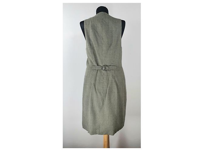 Vestido Ralph Lauren Houndstooth Cinza Lã e Rayon - vista 6
