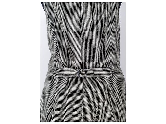 Vestido Ralph Lauren Houndstooth Cinza Lã e Rayon - vista 7