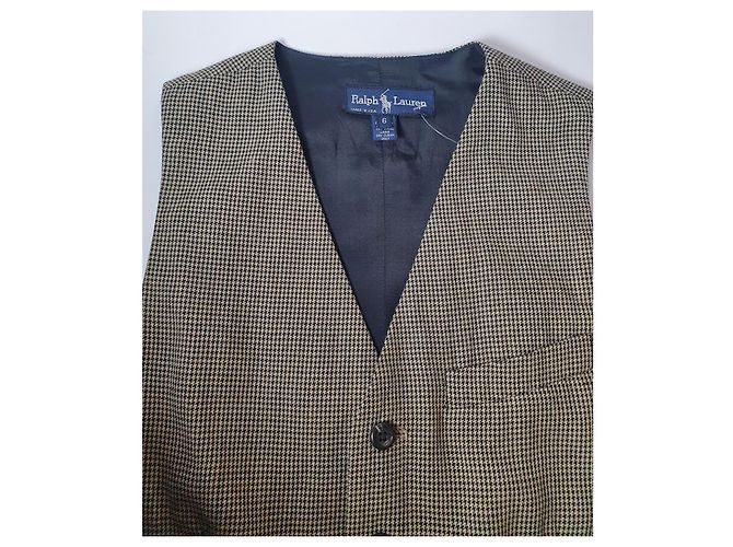 Vestido Ralph Lauren Houndstooth Cinza Lã e Rayon - vista 8