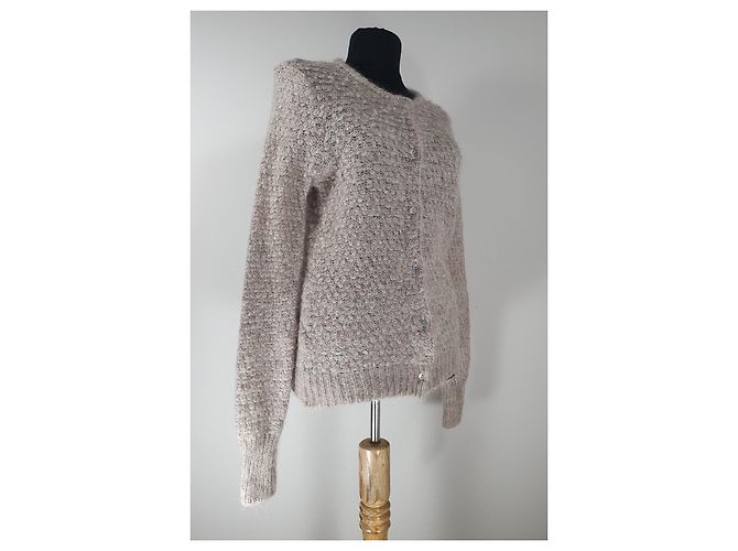 Cardigan American Vintage Bege Alpaca Mohair - vista 3