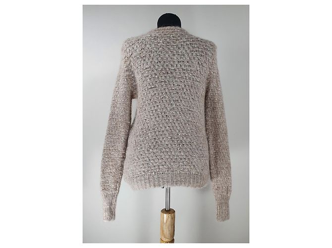 Cardigan American Vintage Bege Alpaca Mohair - vista 4