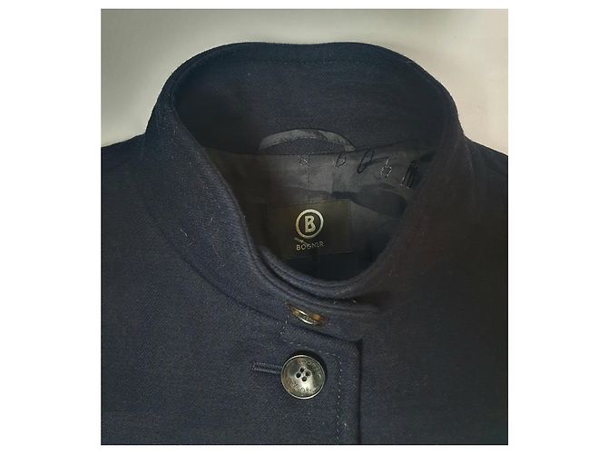 Giacca Bogner Blu Navy Cotone Lana - vista 4