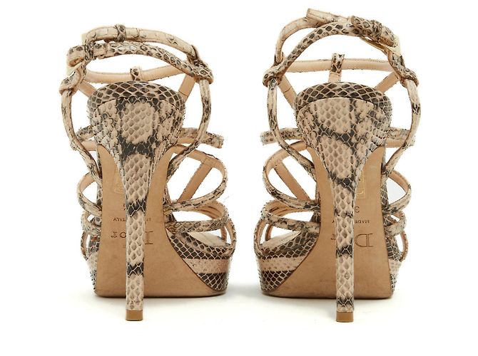 Dior Python Leather Sandals Beige 37.5 - view 4