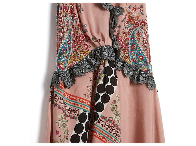 Etro Kleid aus rosa Seide mit Blumenmuster Größe 40 Pink - Ansicht 3