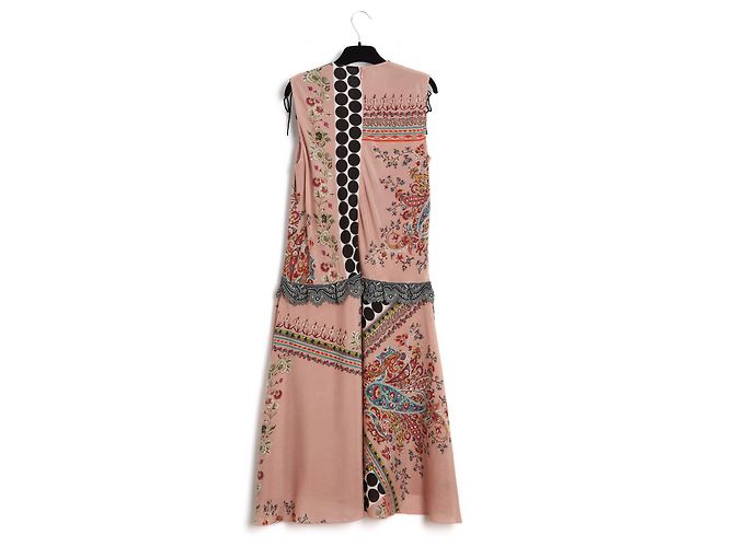 Etro Kleid aus rosa Seide mit Blumenmuster Größe 40 Pink - Ansicht 5