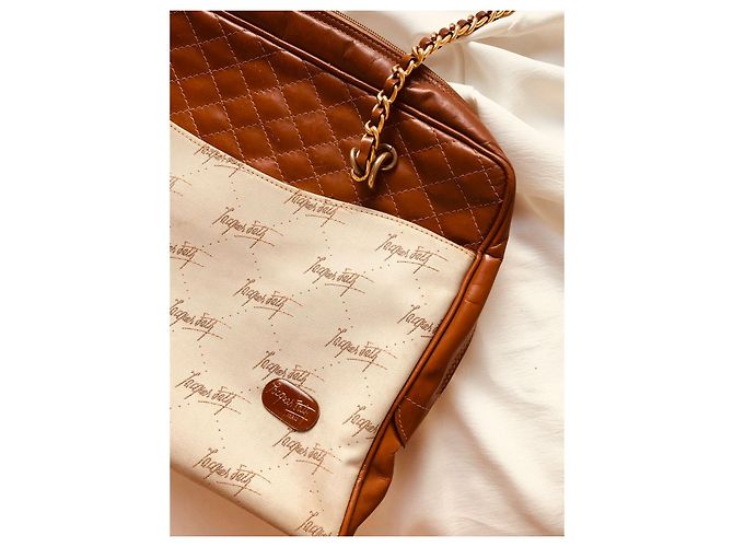 Borsa a mano Jacques Fath in pelle marrone - vista 3