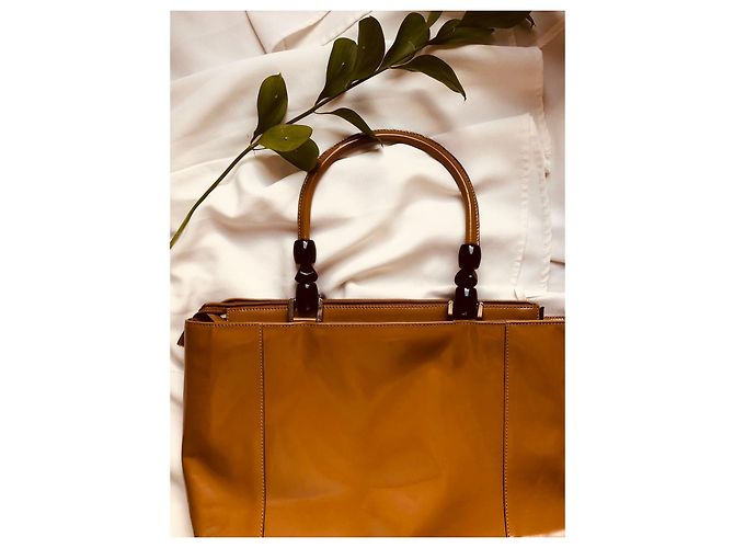 Autre Marque Maison Saad Handtasche aus Lackleder braun und schwarz - Ansicht 12